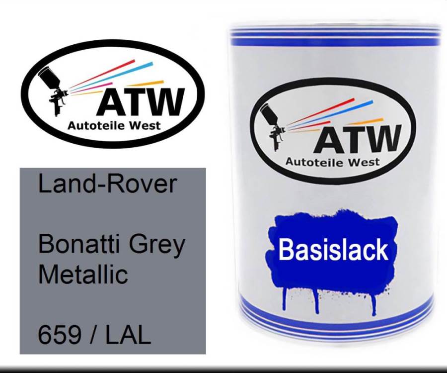 Land-Rover, Bonatti Grey Metallic, 659 / LAL: 500ml Lackdose, von ATW Autoteile West.